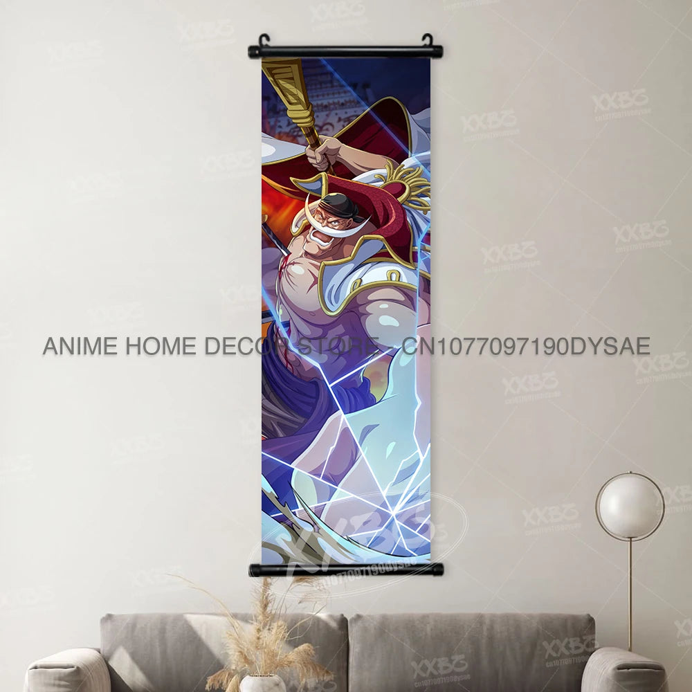 Poster One Piece – Monkey D. Luffy & Roronoa Zoro, Décoration Murale Anime, Scroll Art Buggy & Crocodile