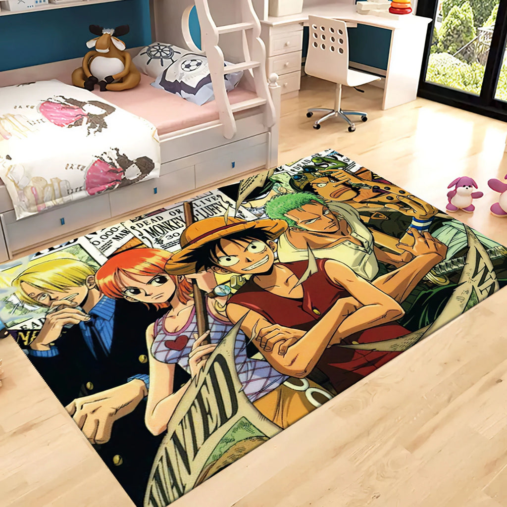 Tapis One Piece Luffy – Décoration Anime Chambre enfants & Salon Antidérapant"