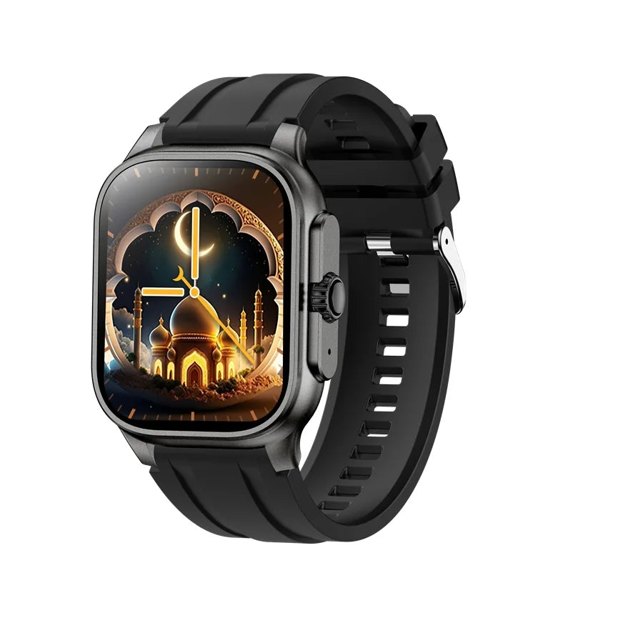 Muslim Smart Watch Qibla Direction Prayer Alarm Quran Audio Compass BT Call Answer Waterproof Prayer Alarm Smartwatch