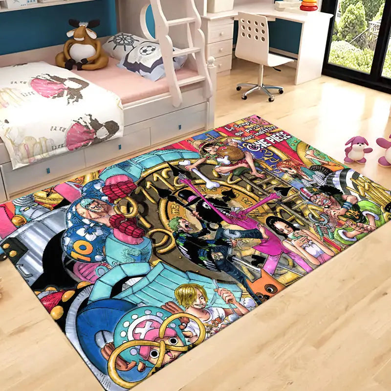 Tapis One Piece Luffy – Décoration Anime Chambre enfants & Salon Antidérapant"