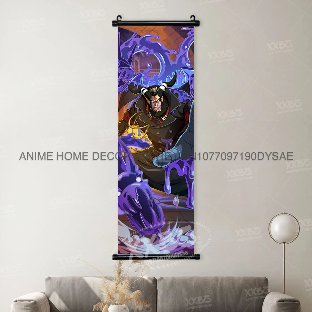 Poster One Piece – Monkey D. Luffy & Roronoa Zoro, Décoration Murale Anime, Scroll Art Buggy & Crocodile