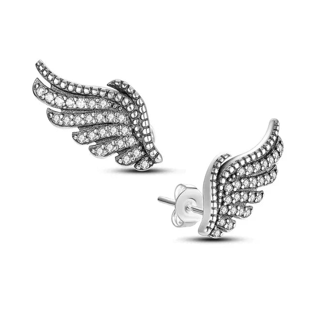 Boucles d’oreilles femme en argent 925 MINISO | Disney Mickey, ailes, fleurs & éléphant – Bijoux fantaisie, studs & hoops