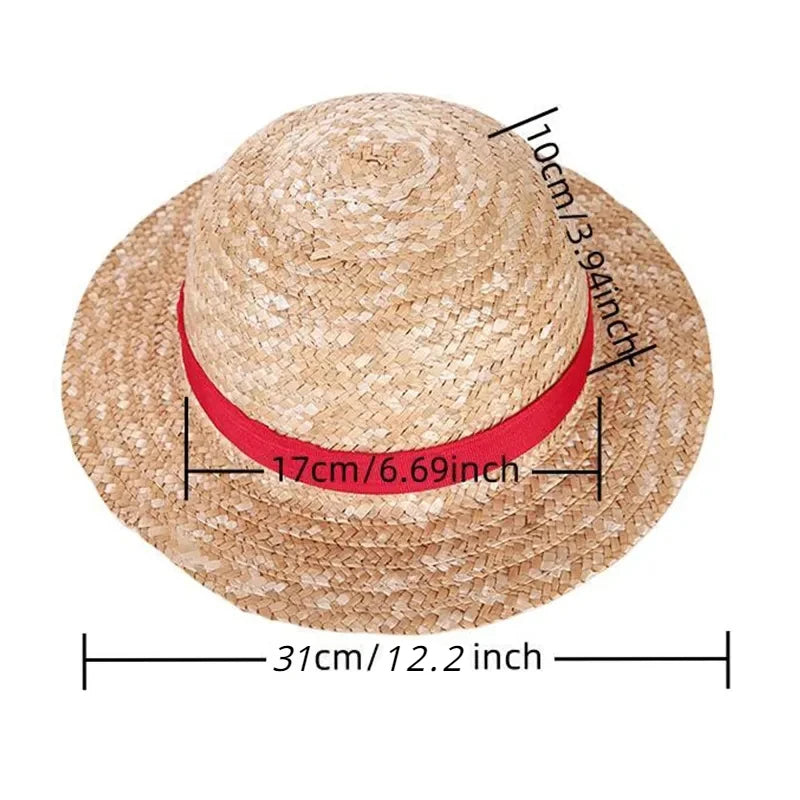 Chapeau One Piece – Accessoire Cosplay Anime Unisex, Style Pirate Luffy, Décoration & Collection