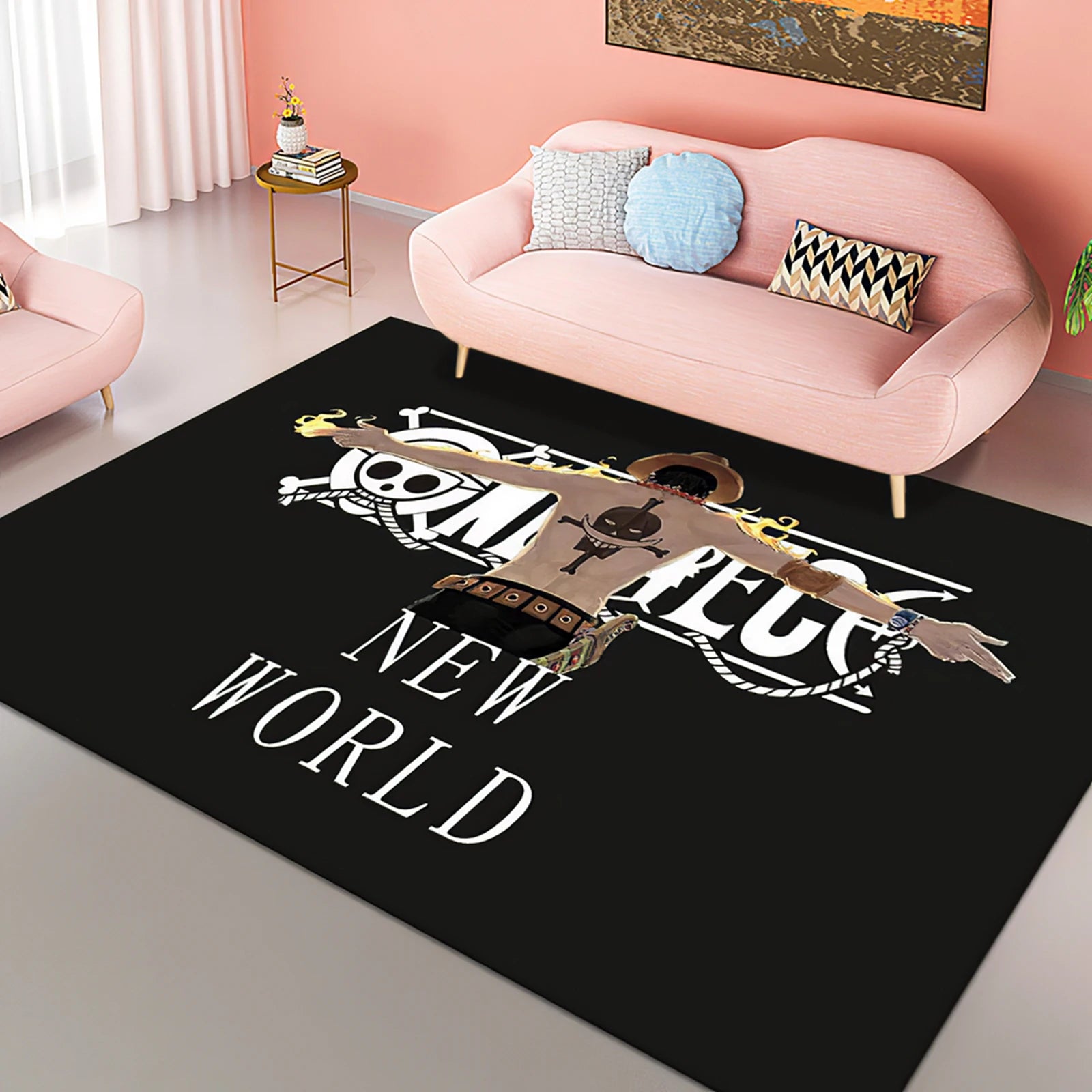 Tapis One Piece Luffy – Décoration Anime Chambre enfants & Salon Antidérapant"