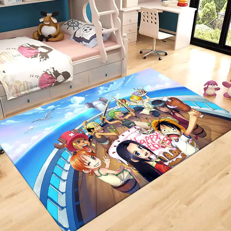 Tapis One Piece Luffy – Décoration Anime Chambre enfants & Salon Antidérapant"