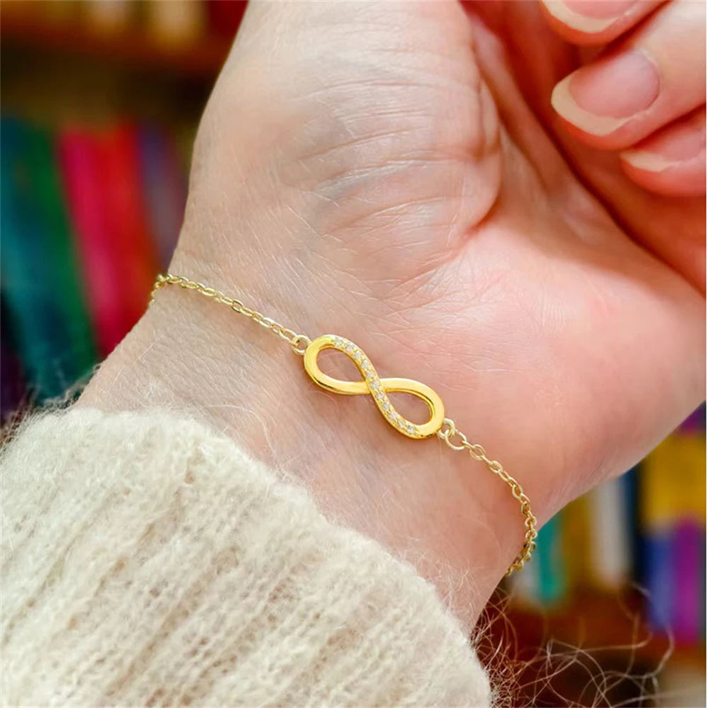 Parure femme argent 925 | Collier, bracelet et boucles d’oreilles Mobius avec zircon cristal – Bijoux cadeau