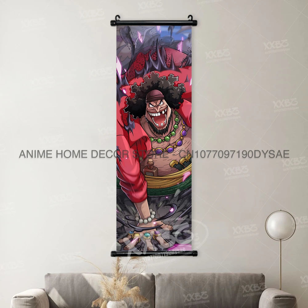 Poster One Piece – Monkey D. Luffy & Roronoa Zoro, Décoration Murale Anime, Scroll Art Buggy & Crocodile