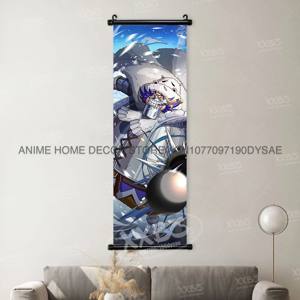 Poster One Piece – Monkey D. Luffy & Roronoa Zoro, Décoration Murale Anime, Scroll Art Buggy & Crocodile