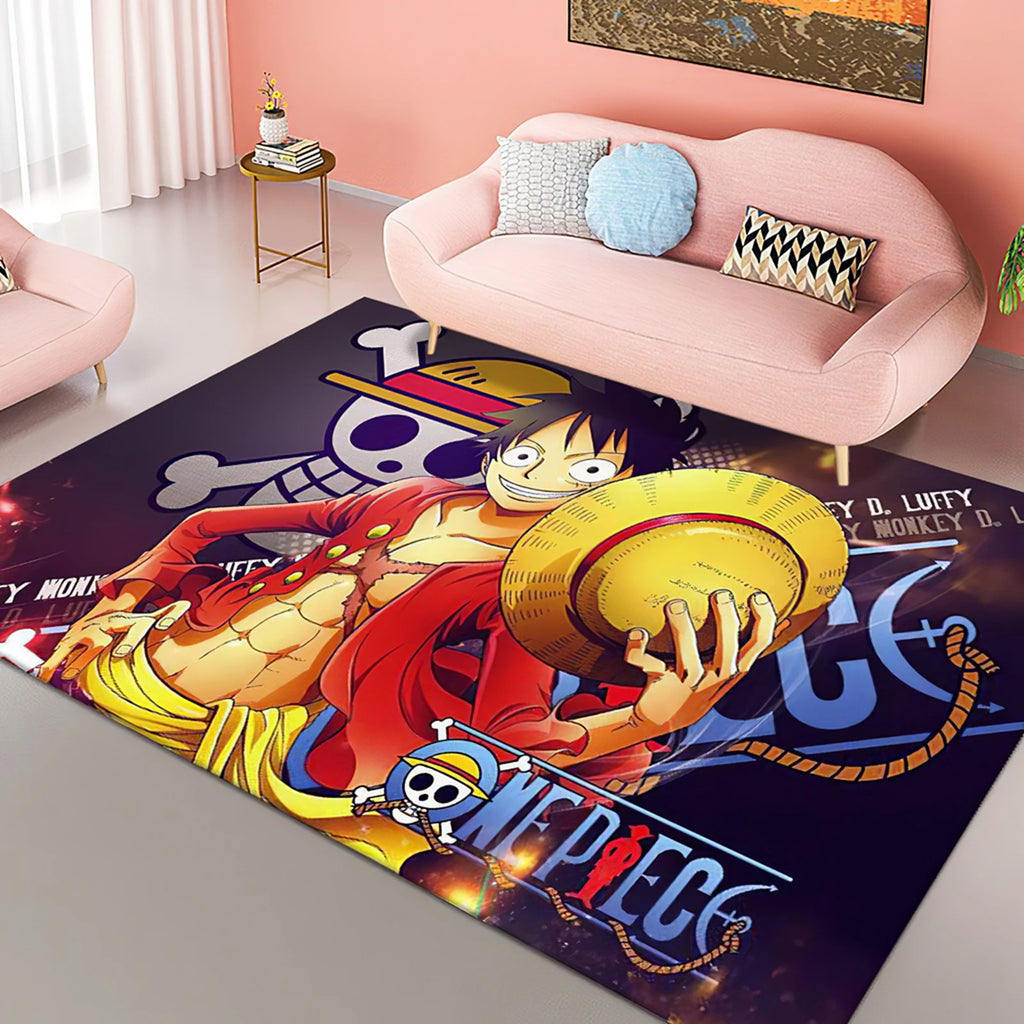 Tapis One Piece Luffy – Décoration Anime Chambre enfants & Salon Antidérapant"
