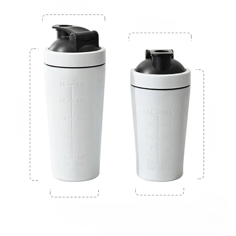 "Shaker Protéine Acier Inoxydable 500/750ML – Bouteille Sport avec Graduation, Étanche et Antifuite"