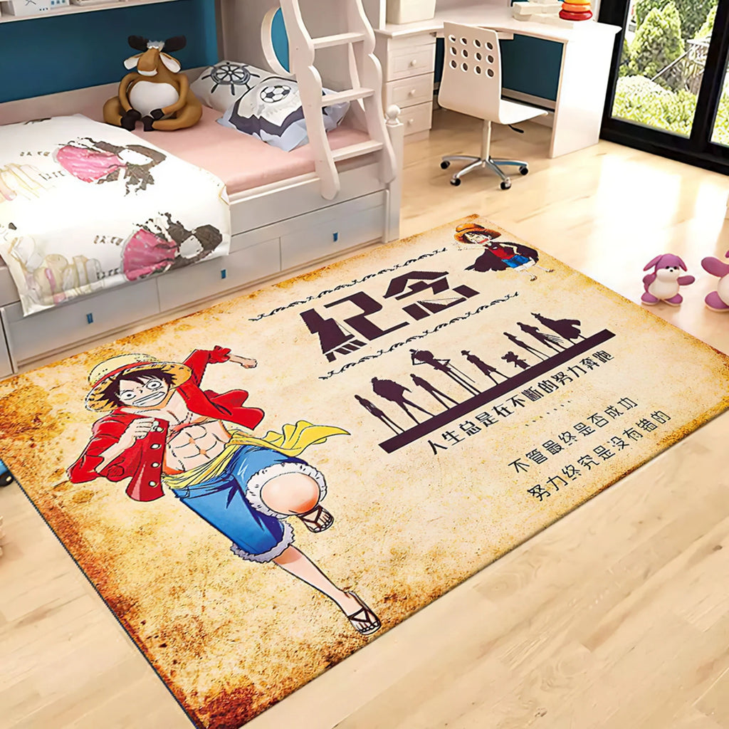 Tapis One Piece Luffy – Décoration Anime Chambre enfants & Salon Antidérapant"