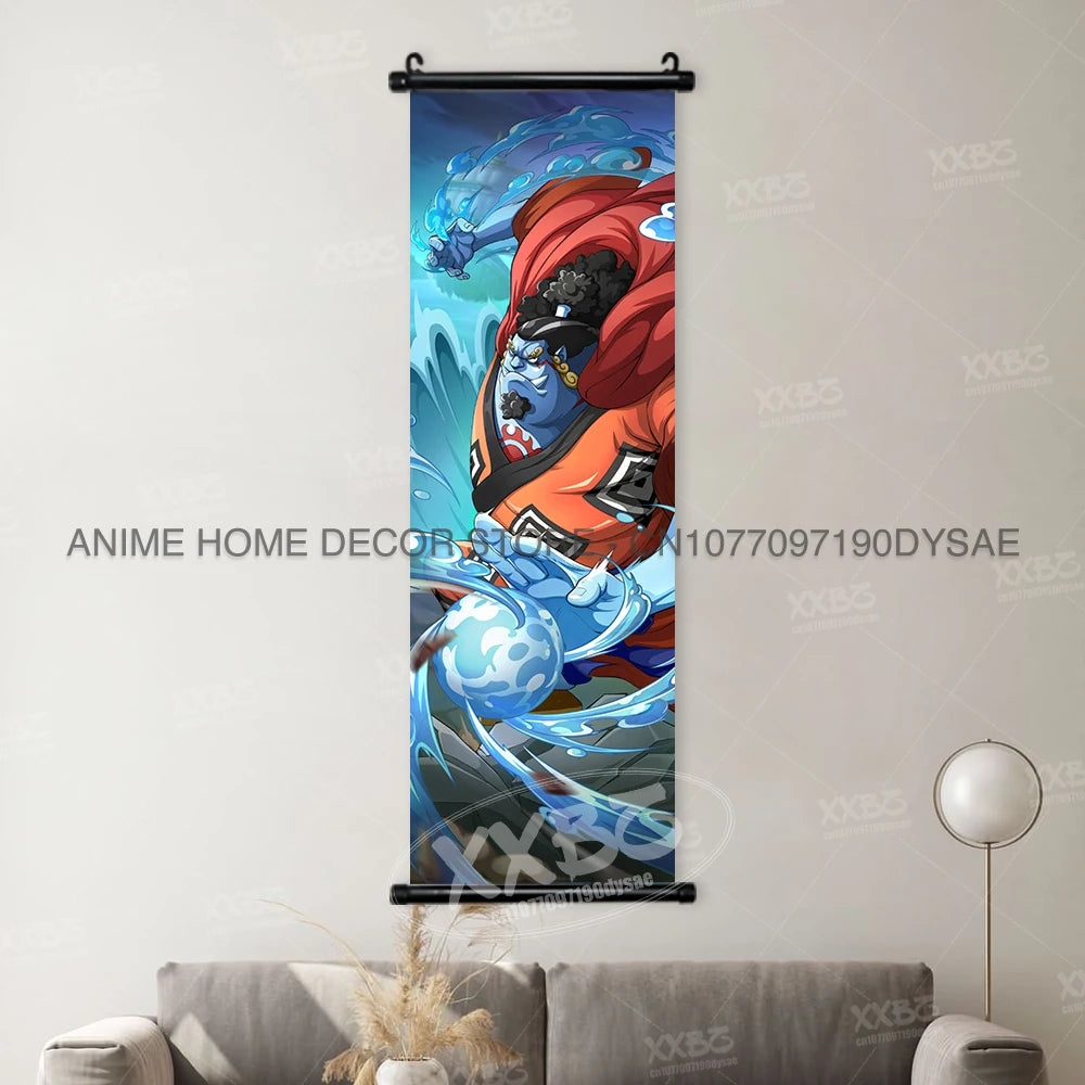 Poster One Piece – Monkey D. Luffy & Roronoa Zoro, Décoration Murale Anime, Scroll Art Buggy & Crocodile