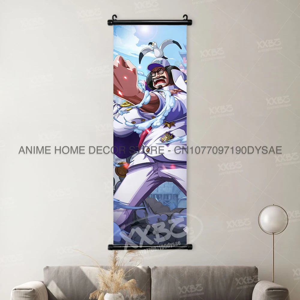 Poster One Piece – Monkey D. Luffy & Roronoa Zoro, Décoration Murale Anime, Scroll Art Buggy & Crocodile